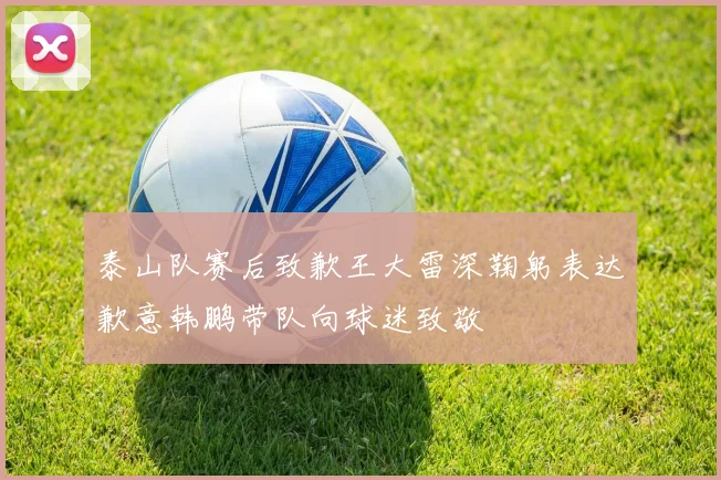 泰山队赛后致歉王大雷深鞠躬表达歉意韩鹏带队向球迷致敬